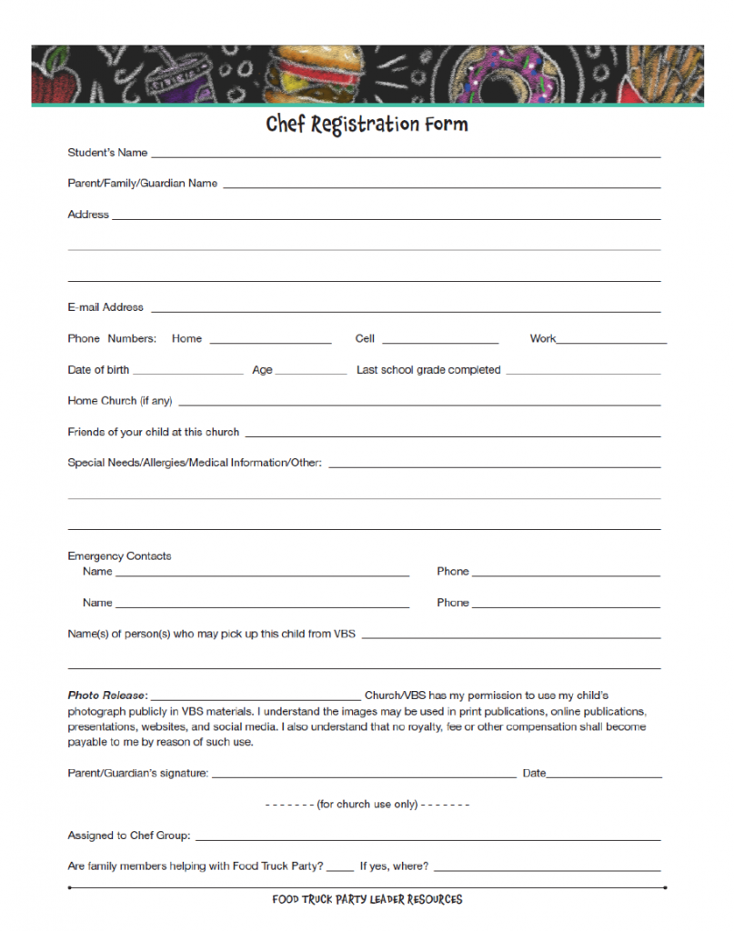 2022 VBS Registration Form